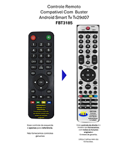 Controle Remoto Compatível Buster Android Smart Tv Tv29D07 FBT3185
