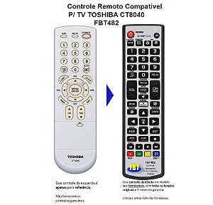 Controle Remoto Compatível Toshiba Tv CT8040 FBT482