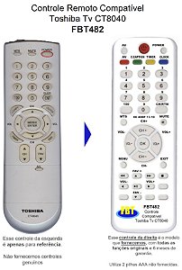 Controle Remoto Compatível Toshiba Tv CT8040 FBT482
