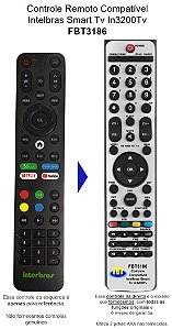 Controle Remoto Compatível Intelbras Smart Tv In3200Tv FBT3186