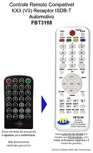 Controle Remoto Compatível KX3 (V3) Receptor ISDB-T Automotivo FBT3188