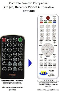 Controle Remoto Compatível KX3 (V3) Receptor ISDB-T Automotivo FBT3188