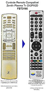 Controle Remoto Compatível Zenith Plasma Tv Z42PX2D FBT3195