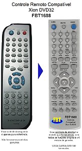 Controle Remoto Compatível Xion DVD32 FBT1688