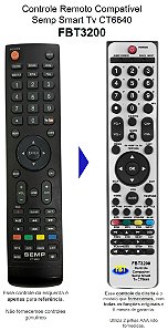 Controle Remoto Compatível Semp Smart Tv CT6640 FBT3200