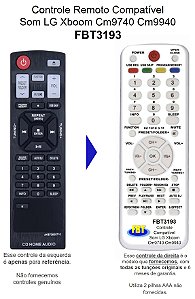 Controle Remoto Compatível Som LG Xboom Cm9740 Cm9940 FBT3193