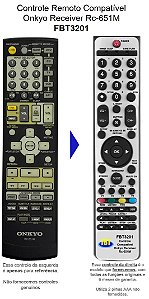 Controle Remoto Compatível Onkyo Receiver Rc-651M FBT3201