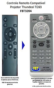 Controle Remoto Compatível Thundeal Projetor TD93 FBT3204
