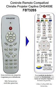 Controle Remoto Compatível Christie Projetor Captiva DHS400E FBT3205