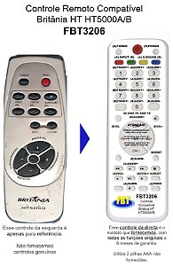 Controle Remoto Compatível Britânia HT HT5000A/B FBT3206