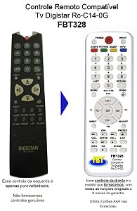 Controle Remoto Compatível Tv Digistar Rc-C14-0G FBT328