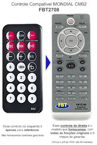 Controle Remoto Compatível Mondial Cm02 Fbt2708