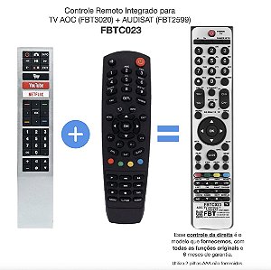 Controle Remoto Integrado Para Tv AOC (FBT3020) + AUDISAT (FBT2599) FBTC023