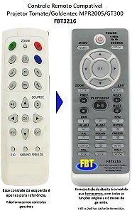 Controle Remoto Compatível Tomate Projetor MPR2005 FBT3216