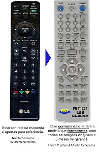 Controle Remoto Compatível com MKJ42519616 LGE FBT1231