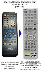 Controle Remoto Compatível com XION XI DVD24 FBT1101