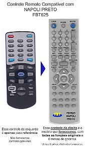 Controle Remoto Compatível com NAPOLI PRETO FBT825
