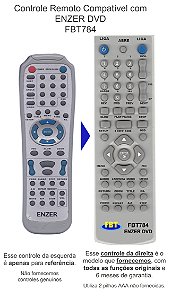 Controle Remoto Compatível com ENZER DVD FBT784