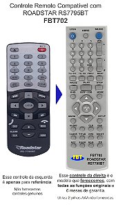 Controle Remoto Compatível com ROADSTAR RS7795BT FBT702