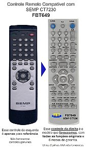 Controle Remoto Compatível com SEMP CT7230 FBT649
