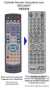 Controle Remoto Compatível com DIPLOMAT FBT578