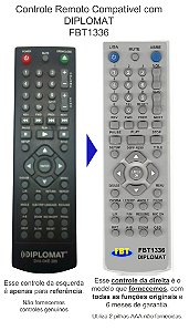 Controle Remoto Compatível com DIPLOMAT FBT1336