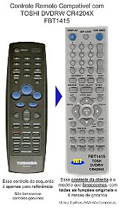 Controle Remoto Compatível com TOSHI DVDRW CR4204X FBT1415