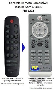 Controle Remoto Compatível Toshiba Som MS9125BT Cr4400 FBT3223