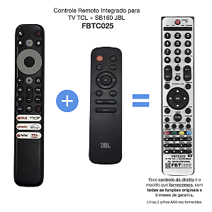 Controle Remoto Integrado para  TV TCL + SB160 JBL - FBTC025