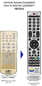 Controle Remoto Compatível View Tv DVD Wv-1210ISDB-T FBT3243