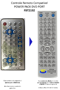 Controle Remoto Compatível POWER PACK DVD PORT  FBT2192