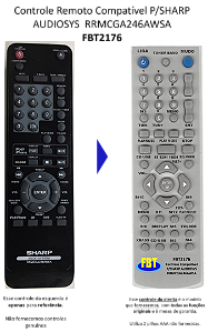 Controle Compatível P/SHARP AUDIOSYS  RRMCGA246AWSA FBT2176