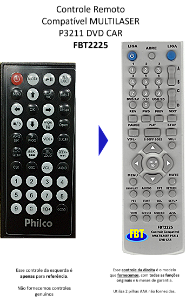 Controle Remoto Compatível MULTILASER P3211 DVD CAR FBT2225