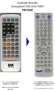 Controle Remoto Compatível EVD DVD PORT FBT2260