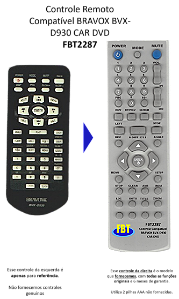 Controle Remoto Compatível BRAVOX BVX-D930 CAR DVD  FBT2287