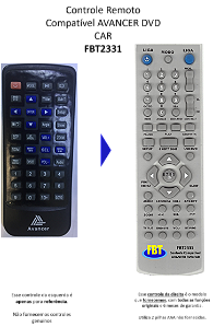 Controle Remoto Compatível AVANCER DVD CAR FBT2331
