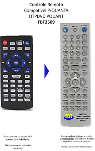 Controle Remoto Compatível P/QUANTA QTPDVD PQUANT FBT2509