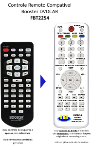 Controle Remoto Compatível Booster DVDCAR FBT2254