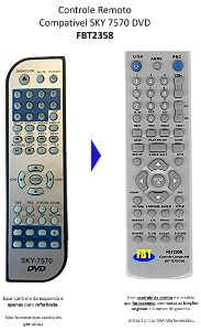 Controle Remoto Compatível SKY 7570 DVD FBT2358
