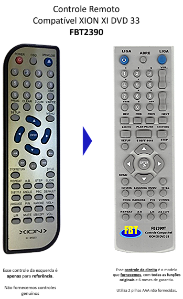Controle Remoto Compatível XION XI DVD 33 FBT2390