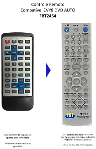 Controle Remoto Compatível EVY8 DVD AUTO FBT2454