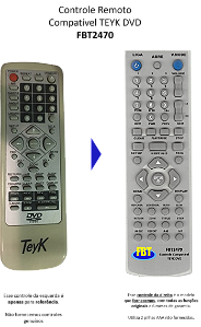 Controle Remoto Compatível TEYK DVD FBT2470