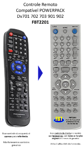Controle Compatível POWERPACK Dv701 702 703 901 902 FBT2201