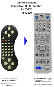 Controle Compatível TECH ONE DVD ENCOSTO FBT2200