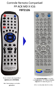 Controle Remoto Compatível PP ACK MD X K56 FBT2126
