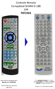 Controle Remoto Compatível SHARK D 188 199 FBT2363