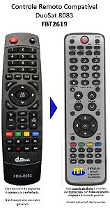 Controle Remoto Compatível DuoSat 8083 FBT2619