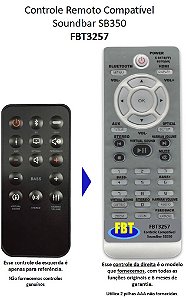 Controle Remoto Compatível JBL Soundbar SB250 SB350 FBT3257