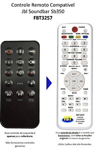 Controle Remoto Compatível JBL Soundbar SB250 SB350 FBT3257