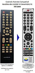 Controle Remoto Compatível NordMende L32S08 V2 Smart43A17G FBT2844
